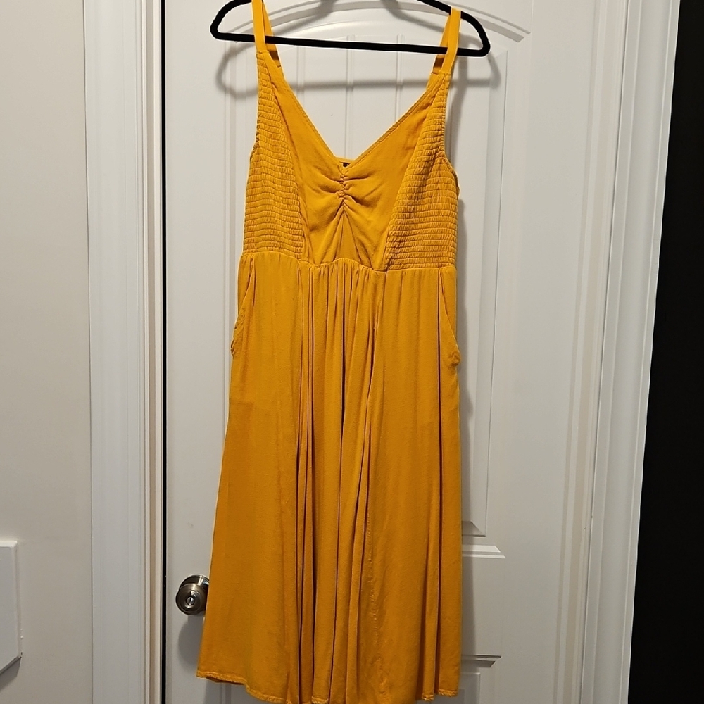 torrid Sunflower Yellow Midi Sundress with Smocked Bodice And Pockets